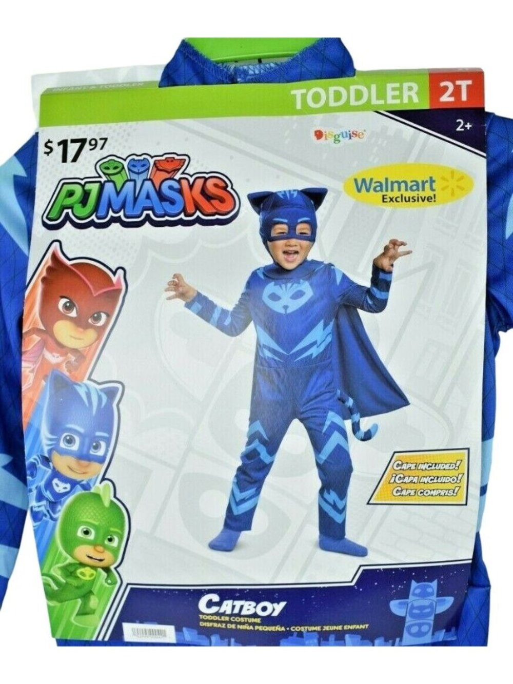 Disguise PJ Masks Catboy Toddler 2T Costume Blue Jumpsuit Soft Headpiece 2Pc New